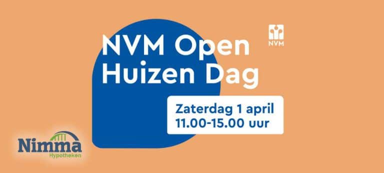 NVM Open Huizen dag op 1 april tussen 11:00 en 15:00 uur
